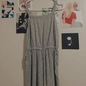 Blue striped romper